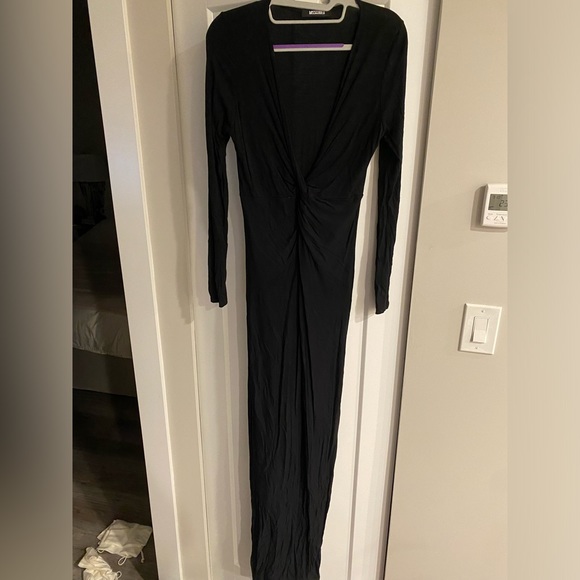 Missguided - black maxi v-neck twist knot dress - Picture 2 of 2